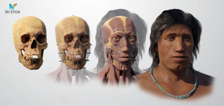 Reconstrucción facial en 3D de Yaku